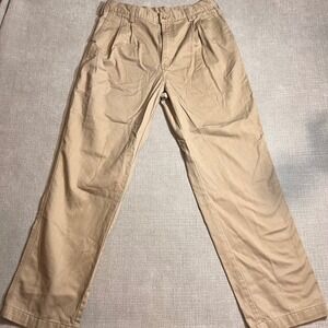 Carhartt Mens Pleated Khaki Chino Pants 34x32 Relaxed Fit Workwear Casual